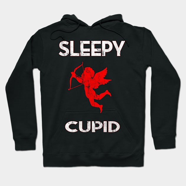 Sleepy Cupid Valentines Day Hoodie by familycuteycom